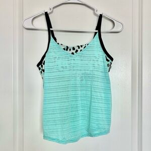 ZXSport (M) Turquoise Tankini with Padded Built-in Bra Full Coverage